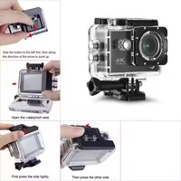 Kamera aksi Ultra HD 4K WiFi, kamera helm Pro Mini tahan air layar 2.0 inci 16MP perekam Video olahraga Remote Control