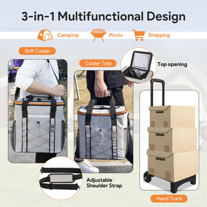 Đóng mở cán Túi lạnh với bánh xe lớn nhiệt túi du lịch cho hàng tạp hóa mua sắm cách điện Túi ăn trưa - Product Image 4