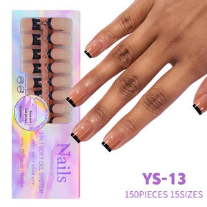 150 teile/schachtel Französisch Tipps Schwarz Nude Kaffee Mandel Oval Quadrat Ballett Sarg Falsch Gefälschte Nagels pitzen Drücken Sie auf Acryl Französisch Nägel - Product Image 2