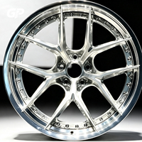 Para BMW M3 M4 Benz C63 AMG, Juego de 2 Ruedas Forjadas 6061-T6 de 5 Radios, Acabado Pulido y Cepillado, Cóncavas Profundas, 17-24 Pulgadas, 5x112 5x120