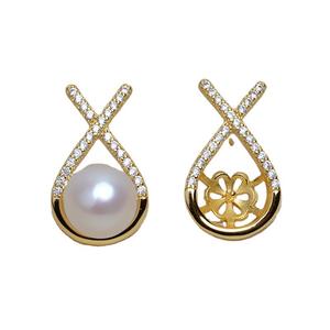 Pendientes de Plata S925 Wenchi para Mujer, con Perla de 11mm, Base Vacía para Joyería DIY Hecha a Mano, Modelo 15900 - Product Image 5