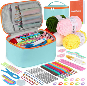 Perlengkapan Rajut Crochet DIY Set Jarum Rajut Wol 60 Buah Set Alat Rajut Pemula Tas Rajut Portabel Perlengkapan Jahit untuk Merajut - Product Image 6