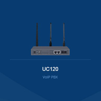 Para el sistema telefónico Dinstar UC120 VoIP PBX admite 60 usuarios SIP y 15 llamadas simultáneas VoIP Gateway