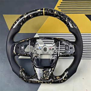 Volant de direction en cuir sport LED Accessoires de voiture pour Honda 10ème génération <span class=keywords><strong>Civic</strong></span> Accord CRV XRV Volant en fibre de carbone forgé - Product Image 4