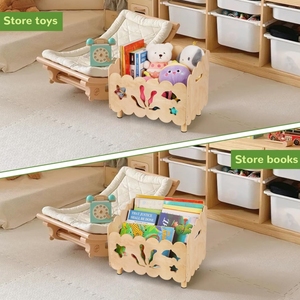 <span class=keywords><strong>Libreria</strong></span> <span class=keywords><strong>Montessori</strong></span> per Bambini, Portatile, per Soggiorno, Contenitore per Giocattoli, Piccola <span class=keywords><strong>Libreria</strong></span> in <span class=keywords><strong>Legno</strong></span> con 3 Divisori Regolabili - Product Image 3