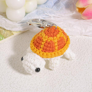 Porte-clés mini tortue au crochet fait main, pendentif animal tricoté mignon, décoration de sac pour <span class=keywords><strong>femme</strong></span>, jouet sensoriel, cadeau, vente en gros - Product Image 4
