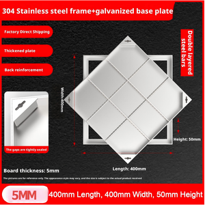 Tapa de alcantarilla oculta de acero inoxidable 304 de alta calidad con diseño empotrado y una construcción extra gruesa de 5 mm - Product Image 2