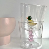 Style italien en trois dimensions forme animale mignon nouvel an tasse à eau ménage Pyrex verre lait petit déjeuner tasse