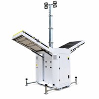 Tour d'éclairage solaire mobile de grande capacité avec lumières LED et générateur de secours pour l'extérieur