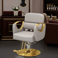 Fauteuil de Barbier Professionnel Rotatif et Relevable au Design Moderne pour Salons de Coiffure et Salons de Beauté