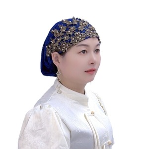 قبعة الأم الأوروبية الكلاسيكية الأساسية لرمضان 2026 - عصابة رأس أنيقة بزهرة الصفصاف الذهبية واللؤلؤ - هدية احتفالية - Product Image 1