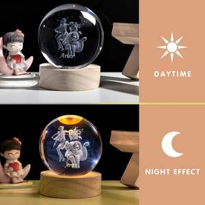 Veilleuse boule de cristal 3D à brancher avec contrôle tactile, décoration moderne pour la maison, vente en gros - Product Image 6