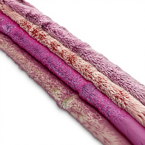 페이디드 롱 플러시 투톤 리얼리스틱 애니멀 퍼 10mm 스크래치 바텀 오토 업홀스터리 PV 플리스 카빙 프린트 패브릭 - Product Image 1