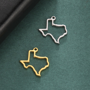 Colgante de mapa de <span class=keywords><strong>Texas</strong></span>, dijes de mapa de acero inoxidable para collar, pulseras, accesorios para hacer joyas DIY, regalo - Product Image 2