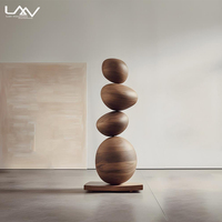Sculpture en bois massif de style nordique pour salon, ornement de luxe, villa, hôtel, couleur noyer, décoration d'entrée, meubles