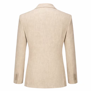 <span class=keywords><strong>Blazer</strong></span> da <span class=keywords><strong>Uomo</strong></span> Personalizzato in Misto Lino <span class=keywords><strong>Beige</strong></span>, Giacca Monopetto Slim Fit con Boutonniere, Abbigliamento Formale e da Sposo - Product Image 5