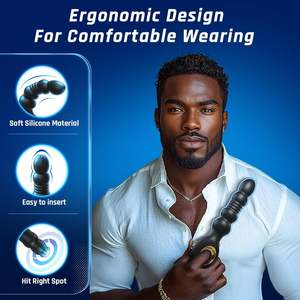 Массажер простаты, анальный вибратор, мужской вибратор с функцией толчков, 9 режимов, водонепроницаемый анальный стимулятор, секс-игрушка для мужчин, управление через приложение, анальные шарики - Product Image 6