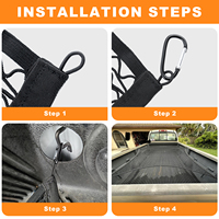 120*120CM Premium Quality Einstellbare Doppels chicht Elastic Car Container Cargo Net Mesh für Pickup Truck Bed mit Karabiner haken