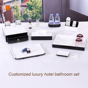 욕실 액세서리 및 호텔 사용을위한 자석 커버 블랙 맞춤형 컨테이너 도매 편안한 수지 티슈 홀더 - Product Image 2