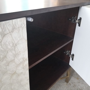 Armadio Da <span class=keywords><strong>Cucina</strong></span> moderna di Disegno Intarsiato Guscio di Colore Bianco con Gambe In Acciaio Inox Armadio - Product Image 5