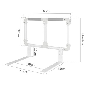 Rampe de lit pliable en alliage d'aluminium, 65cm x 37cm x 43-49cm, pour personnes âgées, handicapées, enceintes, prévention des chutes, usage domestique - Product Image 2