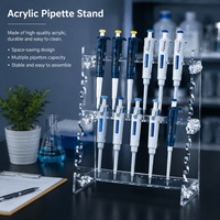 Soporte para pipetas acrílico de doble propósito Degao, trapezoidal y con disco giratorio redondo, 14 orificios, 28 orificios, para pipetas serológicas de vidrio.