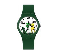 Pas cher Prix Promotionnel drapeau football silicone Montre