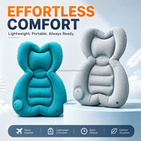 Coussin de soutien corporel gonflable Joyee portable en tissu floqué, coussin de siège gonflable pour le dos et les hanches pour chaise de bureau
