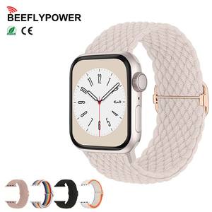 Correa de Nailon Trenzada Ajustable BEEFLYPOWER Directo de Fábrica, Correa de Tela con Dijes <span class=keywords><strong>para</strong></span> <span class=keywords><strong>Apple</strong></span> <span class=keywords><strong>Watch</strong></span> Series 10 11 42MM 46MM - Product Image 1