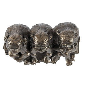 Résine Bronze Entendre-Non, qui Ne Voit pas, parle-Pas de Singes Maléfiques Statue Animalière Trois Vérités de L'homme Figurine - Product Image 4