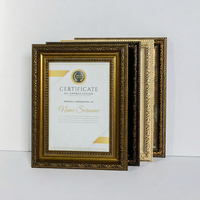 Marco Nórdico Decorativo Personalizado de Madera para Certificados, Rectangular, Vertical, para Pared/Mesa, Acabado Dorado, Decorativo para Cuadros