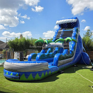 Toboggan aquatique gonflable commercial Purple Wave pour adultes avec piscine intégrée - Product Image 5