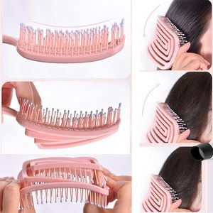 Brosse démêlante incurvée ventilée pour massage du cuir chevelu, peigne creux pour cheveux secs et humides – Offre spéciale - Product Image 5