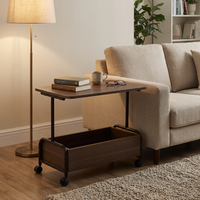 Table basse moderne minimaliste en bois à double plateau, idéale pour chambre et salon, table d'appoint en fer métallique amovible