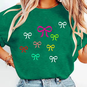 <span class=keywords><strong>Camiseta</strong></span> cuello redondo con gráfico de lazo floral negro para mujer con logotipo personalizado - Product Image 3