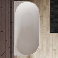 Baignoire autoportante en acrylique blanc moderne de haute qualité à prix d'usine, avec fonction de massage par remous, écologique