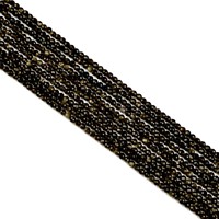 Perles de pierre précieuse naturelle Obsidienne dorée à taille ronde, haute performance, 2/3/4 mm, petites perles de 2 mm pour bracelets, perles en vrac