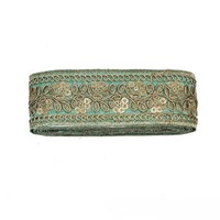 Ruban en dentelle cordonnée à paillettes dorées de 4 cm de largeur, dentelle brodée à la main, bordure de dentelle pour rideaux, code-barres pour la décoration des vêtements