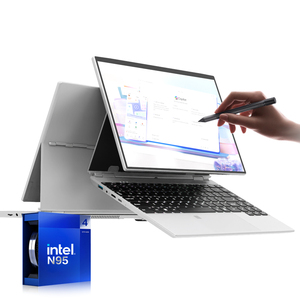 แล็ปท็อปสตูดิโอขนาด 14 นิ้ว คุณภาพสูง ราคาโรงงาน ใช้ Intel N95 Quad-Core หน้าจอสัมผัส คีย์บอร์ดภาษาอังกฤษแบบมีไฟพื้นหลัง แท็บเล็ตพีซีสำหรับธุรกิจ - Product Image 1