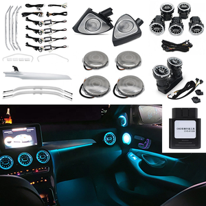 Salida de aire de turbina 4D, luces LED de Ambiente, 64 colores, 2022 altavoz de agudos para <span class=keywords><strong>mercedes</strong></span>-benz Clase C <span class=keywords><strong>W205</strong></span>, iluminación Interior automática - Product Image 1