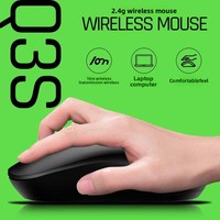 Souris optique ergonomique sans fil Deiog Q3S USB à 3 boutons programmables – Alimentée par piles, sans rétroéclairage, pour bureau et ordinateur de bureau
