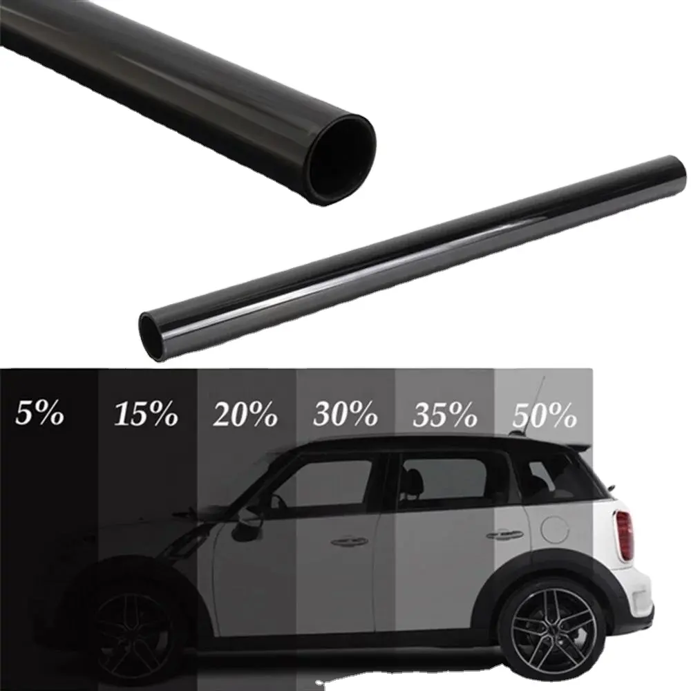 NKODA barato tinte súper oscuro para automóviles ventanas fábrica polarizado negro coche vidrio tintado coche ventana película solar UV rechazo