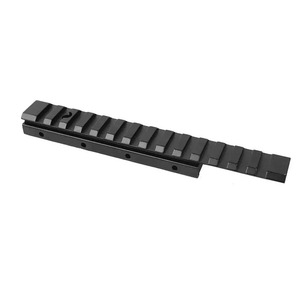 Adattatore di Montaggio Tattico Professionale in Alluminio Nero per Esterni, Estensione con 14 Slot, Guida Metallica Weaver da 20mm - Product Image 3
