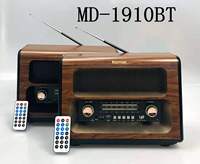 Radio de bureau portable rétro Kemai MD-1910BT AM/FM/SW avec télécommande, haut-parleur sans fil haute puissance, lecteur de carte USB TF, écran