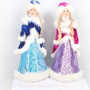 Muñeca Musical <span class=keywords><strong>Snegurochka</strong></span>, Decoración Navideña Rusa Azul para el Hogar, Uso en Exteriores, MOQ 100 Piezas - Product Image 1