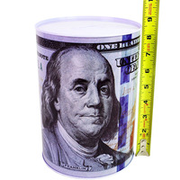 Tirelire Franklin Benjamin en forme de billet de 100 dollars, boîte à monnaie en métal, pot à billets, taille personnalisée