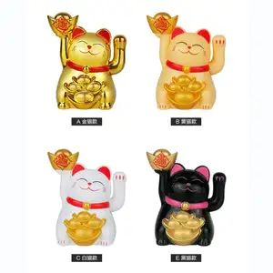 Pabrik langsung edisi baru Feng Shui kucing Cina otomatis melambai tangan membuka hadiah kreatif 2 inci surya maneki kucing