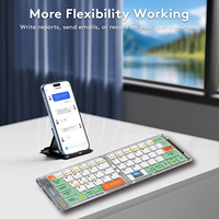 Keyboard dan Mouse Mini Nirkabel Lipat Ultra Tipis Desain Ergonomis Transparan untuk Typepad I.OS/Windows/Android Stok Tersedia