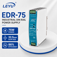 32.5mm Ultra Dar 75W DIN Raylı Güç Kaynağı 12V 24V 48V AC DC Dönüştürücü Endüstriyel SMPS EDR-75