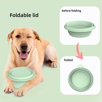 Bol pour animaux de compagnie pliable en silicone personnalisé, 2 en 1, étanche, anti-fuite, portable pour les voyages, facile à nettoyer
